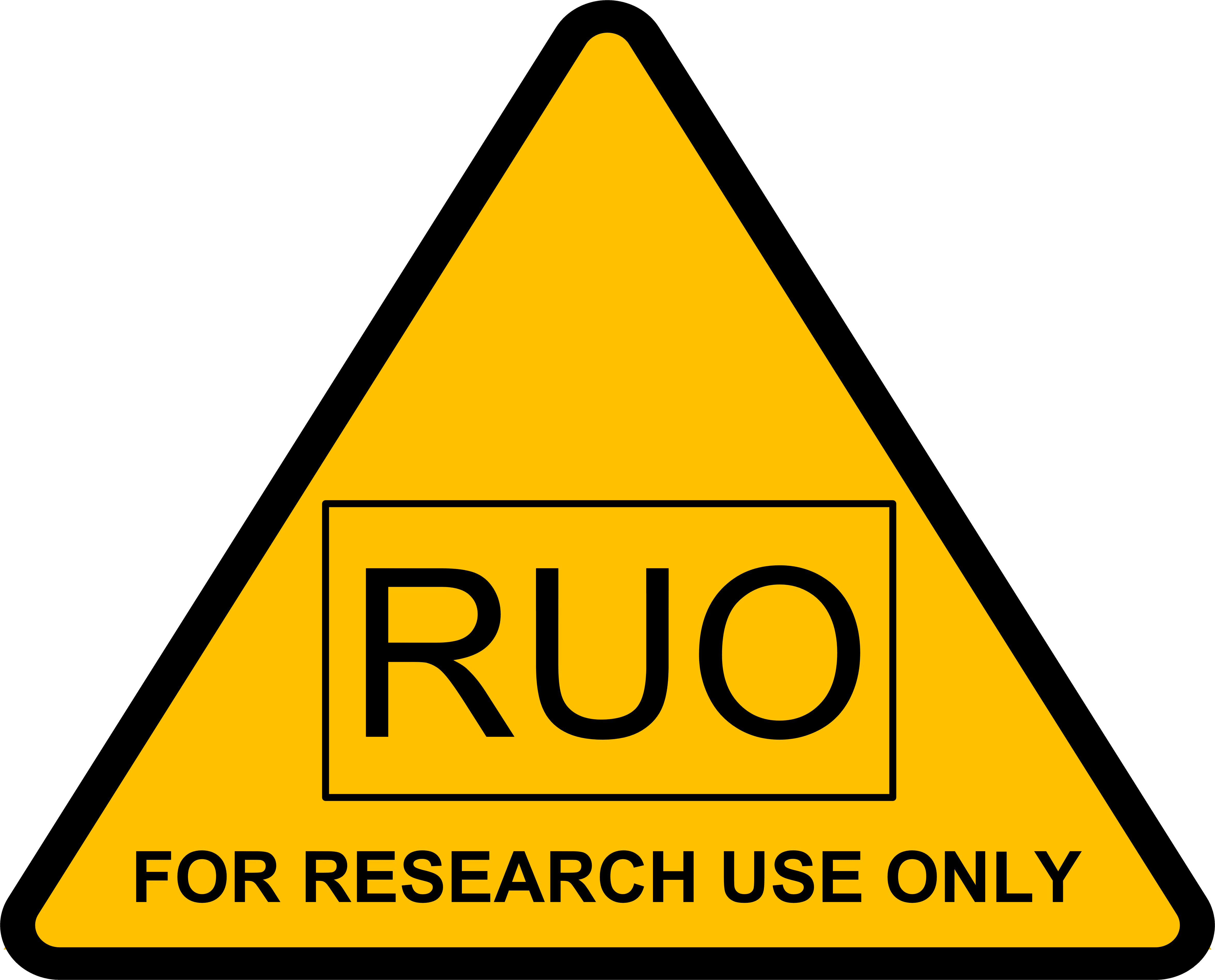 "For Research Use Only" (RUO) warning sign